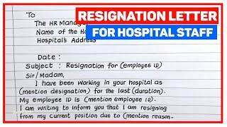 Resignation Letter For Hospital Staff #resignationletter