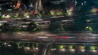 High Angle Shot of Traffic at Night in Jakarta Free Stock Video Footage Download Clips exterior