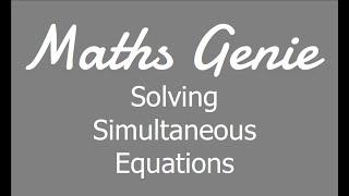 Solving Simultaneous Equations