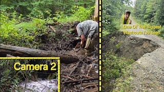 Unclogging A Bunch Of Very Clogged Culverts After Storm And Adventure Detours Around Washouts