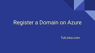 Register a Domain on Azure