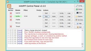 [FIXED] XAMPP Error: MySQL shutdown unexpectedly | MySQL Port Number is used by Another Application