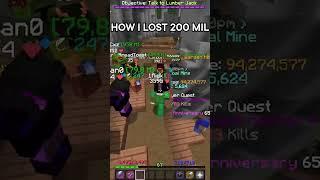How i lost 200mil on stream ~ hypixel skyblock