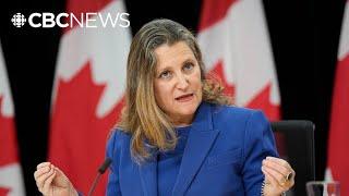 Finance Minister Chrystia Freeland resigns from Trudeau's cabinet