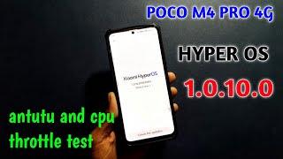 poco M4 pro 4g hyper OS 1.0.10.0 antutu score and cpu throttle test