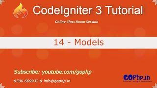 14 - Models in CodeIgniter | What is a Model | How to load a Model into a Controller