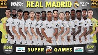 4K | Real Madrid Facepack PES 2021 Season 2025 | SIDER ◆ CPK | Football Life 2025 | All Patches