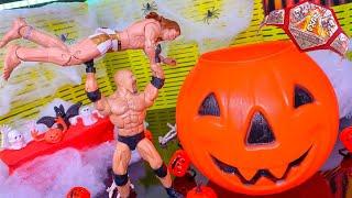 Riddle vs Goldberg - Halloween Action Figure Match! Hardcore Championship!