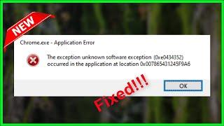 Application Error - The Exception Unknown Software Exception (0xe0434352) - Windows 11/10/8/7 - 2022