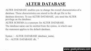 70. Alter Database using ALTER DATABASE in SQL (Hindi)