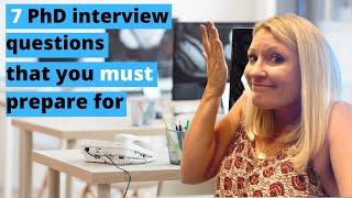 PhD Interview Questions + Answers | How To Pass Your PhD Interview