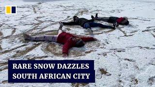 Rare snowfall in South Africa’s Johannesburg delights residents