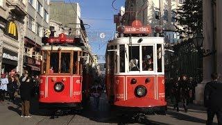 Istanbul nostalgic tramway - Taksim Tunel - IETT Nostaljik tramvay - Turkey