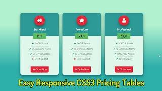 Awesome responsive pricing table using only HTML and CSS - make pricing table - Pure CSS Tutorials