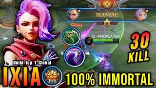 30 Kills + MANIAC!! MVP 19.5 Points Ixia New Build 100% IMMORTAL!! - Build Top 1 Global Ixia ~ MLBB