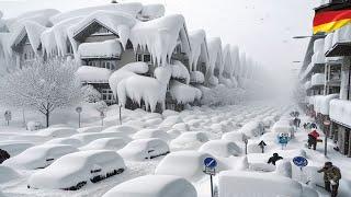 Germany RIGHT NOW! Extreme Winter Storm and Massive Snowfall in Munich, Germany