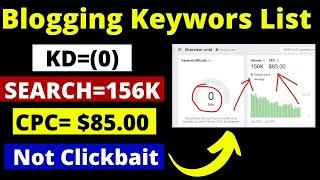 Blogging Keywords Research List 2020 | High CPC ANd High Search Volume | Low competition Keyword