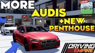 HUGE UPDATE!!! EVEN MORE AUDIS + 2 NEW HOUSES! Driving Empire - Roblox