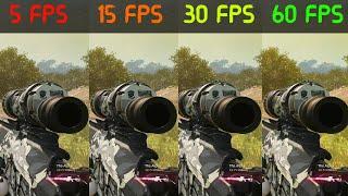 Warzone 5 FPS vs 15 FPS vs 30 FPS vs 60 FPS