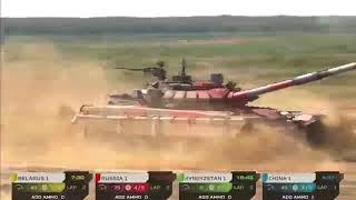 Tank race....T-72 flying pass at 80 km/h be like...