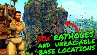 30 Plus CENTER Ratholes, Cave Bases, and Unraidable Locations in Ark Survival Ascended!!!