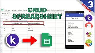 3. CRUD SpreadSheet(Update) - Kodular | MIT App Inventor | Appybuilder | Thunkable