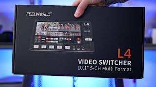 FEELWORLD L4: 5 Channel HDMI/SDI Switcher with 10.1" Touchscreen!