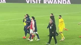 ARSENAL PLAYERS CELEBRATE WIN AGAINST IPSWICH TOWN | Pitch invader