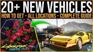ALL 20+ NEW VEHICLES / Cars & Bikes Location Guide - Cyberpunk 2077 Phantom Liberty DLC 2.01 Update