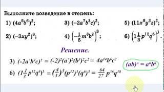 #46 Урок 7. Одночлены. Возведение одночлена в степень.  Алгебра 7 класс.