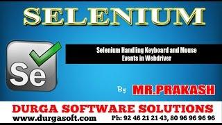 Selenium Handling Keyboard and Mouse Events in Webdriver