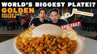 We Conquered THE WORLD'S LARGEST PLATE OF SALTED EGG CHICKEN ft Daniel Tamago!