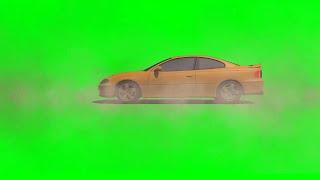 Green screen , the red and yellow animated car.FREE TO USE.