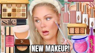 Testing *NEW* VIRAL Makeup  Charlotte Tilbury Skin Tint, Rare Beauty Powder, Fenty Gloss Stix +more