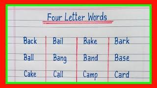 Four Letter Words || 4 Letter Words || Four Letter Words in English || Learn Phonics