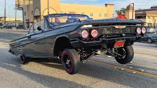 Lowrider Cars Hopping, Bouncing and Cruising in Pasadena California