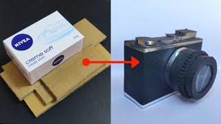 how to make cardboard camera | diy crafts | best out of waste | cardboard crafts | soap box crafts