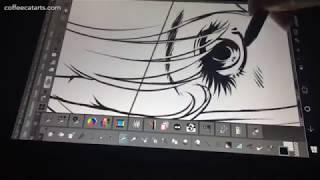 Inking Embers to Stars page in CLIP STUDIO PAINT