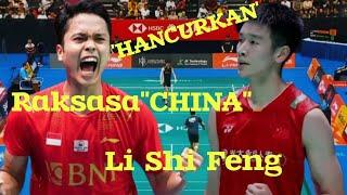 'Pecundangin'RAKSASA CHINA' Anthony Ginting (INA) vs Li Shi Feng (CHA) SINGAPORE OPEN