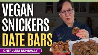 VEGAN Snickers Date Bars from the Plant Based Cookies Cookbook with Chef Julia dunaway