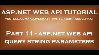 ASP NET Web API query string parameters