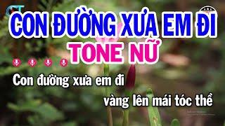 Karaoke Con Đường Xưa Em Đi Tone Nữ ( F#m ) Nhạc Sống Mới || Karaoke Kim Liễu