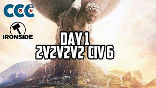 Civ 6 MULTIPLAYER TOURNAMENT [EN] CCC8 | 2v2v2v2v2 Team games | Co-Cast with OnSpotTV