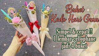 BUKET KADO HARI GURU SIMPEL & UNIK 1 LEMBAR CELLOPHANE JADI 4 BUKET