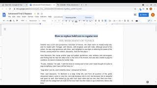 How to replace all bold text to regular text using Advanced Find & Replace add on for Google Docs