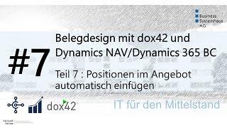 Dynamics NAV Dynamics 365 BC Design Hack - Positionen im Angebot automatisch einfuegen