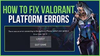 THERE WAS AN ERROR CONNECTING TO THE PLATFORM VALORANT FIX | Fix ANY error code in Valorant!
