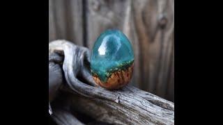 Turning the Oceanus Gryphon Egg made of Resin and Burl Wood