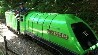 71 YEAR OLD "PRINCE CHARLES" WORKING AT THE SALTBURN MINIATURE RAILWAY NORTH YORKSHIRE 23.06.24