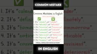 Most Common Mistakes||errors English||viralshort #english